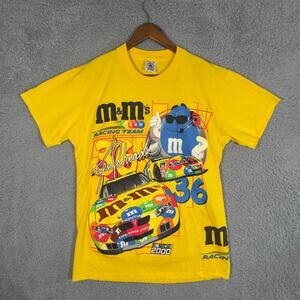 Vintage Rare Nascar Ken Schrader 2000 M&M Chocolate Promo Double Sided Shirt M